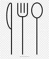 Silverware Coloring Page  Dibujo Cubiertos Png Transparent sketch template