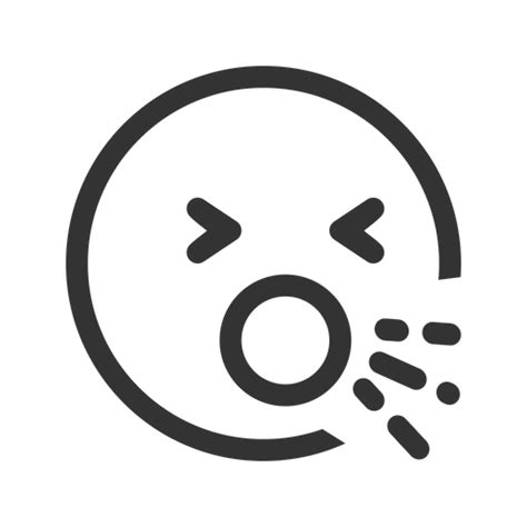 Coughing Emoji Icon - Download in Line Style