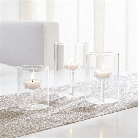 Elsa Glass Tealight Holders | Crate & Barrel | Candle holders, Glass ...