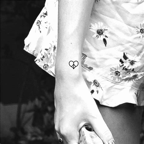 Heart Peace Sign Temporary Tattoo - Etsy