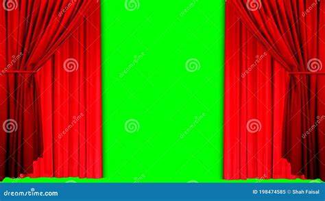 Red Curtain Opening on Green Screen Stock Video - Video of cinema ...