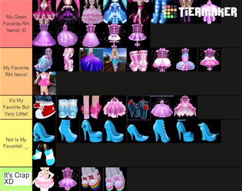 ~Roblox Royale High~All the skirts and heels~ Tier List (Community Rankings) - TierMaker