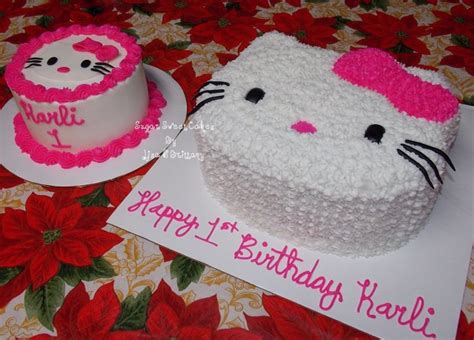 Hello Kitty 1st Birthday Cake 1 Layer - 1st Birthday Ideas