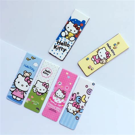 6pcs/pack Cute Kawaii Hello Kitty Magnetic Bookmarks Books Marker of ...