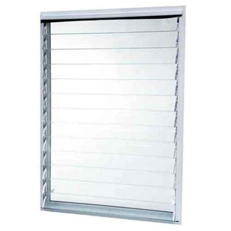 TAFCO WINDOWS 35 in. x 47.875 in. Jalousie Utility Louver Aluminum Screen Window - White ...