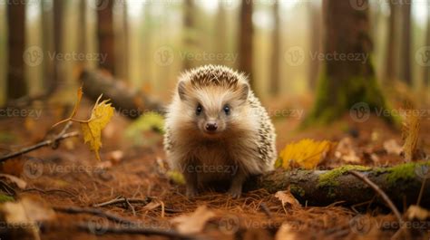 Cute hedgehog in forest 27110282 Stock Photo at Vecteezy