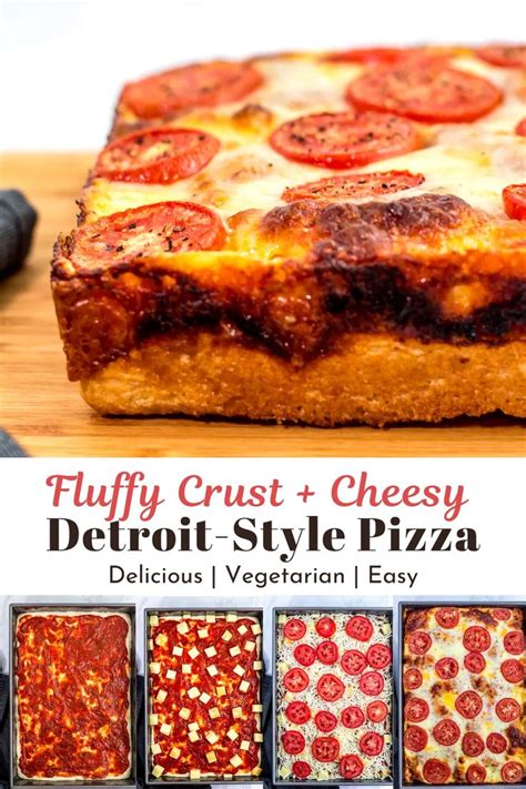 Homemade Vegetarian Detroit-style Pizza Recipe - My Eclectic Bites | Recipe | Delicious pizza ...