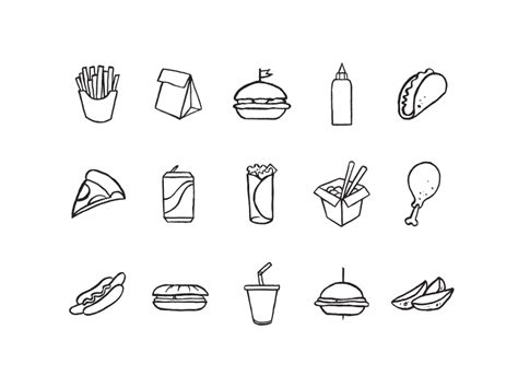 Pen Brush Fast Food Icons by witskill on Dribbble