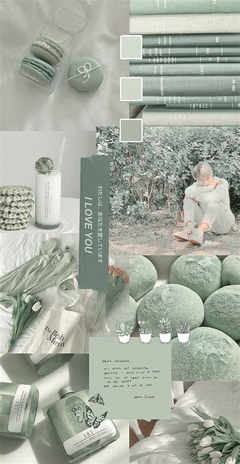 Huanh Renjun soft green aesthetic wallpaper | Papel de parede verde ...