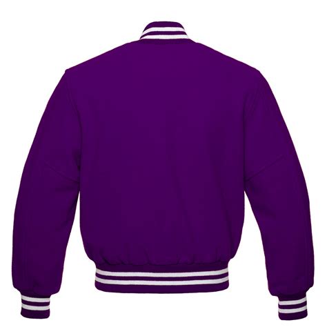 Letterman Varsity Jacket All Wool Purple - SKAF IMPEX