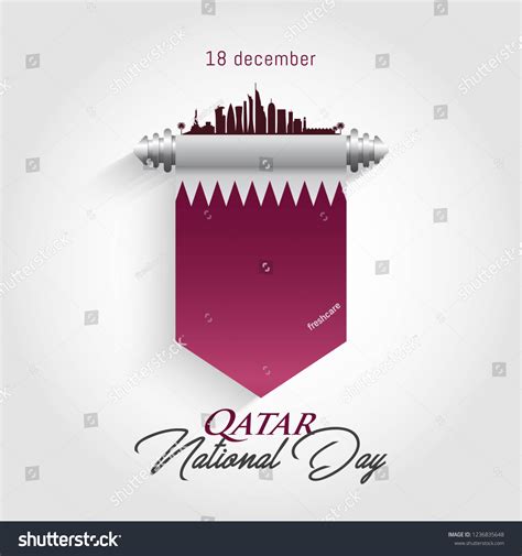 Qatar National Day Celebration Landmark Flag Stock Vector (Royalty Free ...