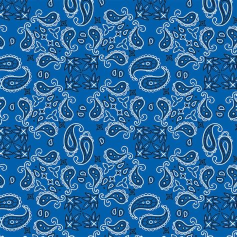 Premium Vector | Blue paisley bandana pattern