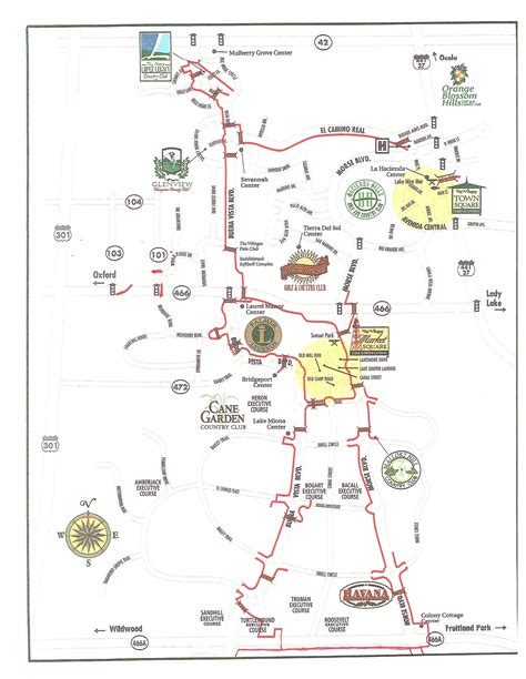 The Villages Printable Golf Course Map