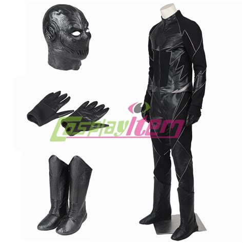 Customized whole set The Flash Season 2 Zoom Cosplay Costume With head piece, Boots and gloves ...