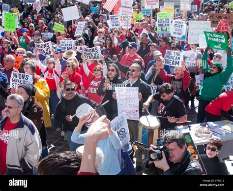 Union protest rally Downtown Los Angeles, CA California Stock Photo - Alamy