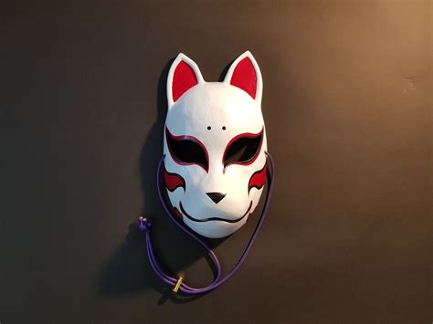 Custom Paint Kitsune Mask Thin Eyes - Resin Japanese Fox Classic Masks Made to order - campestre ...