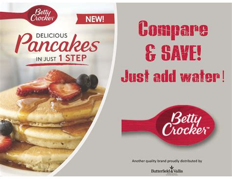 COMPARE AND SAVE WITH BETTY CROCKER 1 STEP PANCAKE MIX - Butterfield ...