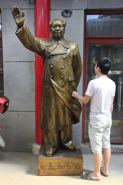 91" China Copper Bronze Standing Great Leader Mao ZeDong Chairman Mao ...