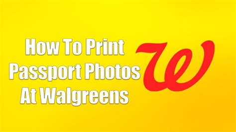 How To Print Passport Photos At Walgreens - YouTube