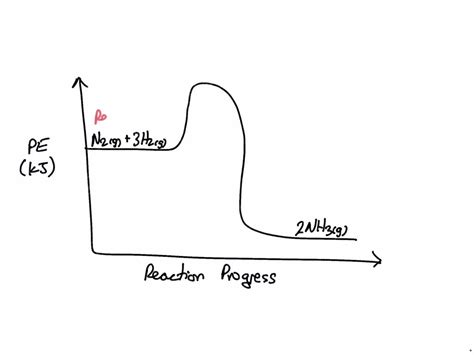 SOLVED: Draw the energy profile diagram for the following exothermic reaction. N2(g) + 3 H2(g) ⇄ ...