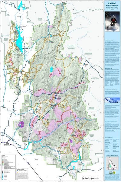 Boise National Forest Winter Travel Map 2021 map by US Forest Service ...