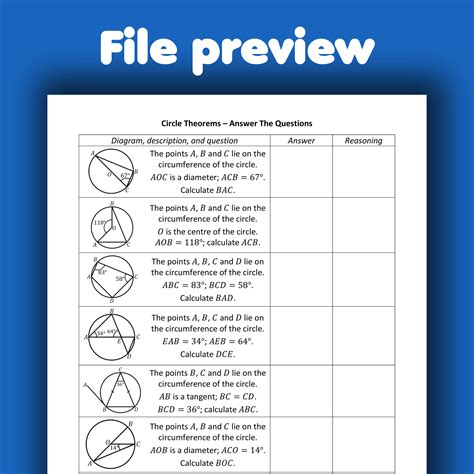 Circle Theorems - Card Sort/Worksheet - Andy Lutwyche