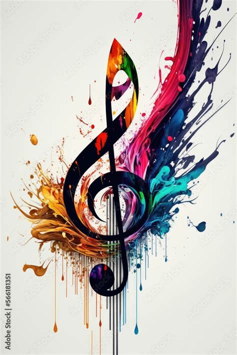 Treble clef background art with dynamic music elements ,made with ...