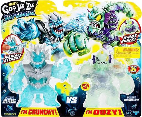 Heroes of Goo Jit Zu Deep Goo Sea Ice Blast Blazagon vs Horriglow Action Figure 2-Pack Moose ...