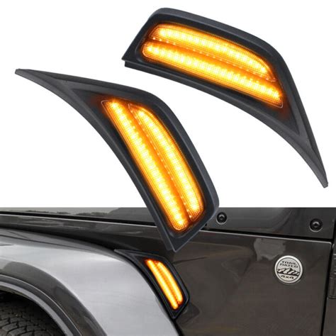 For Jeep Wrangler JL 18-19 LED Front Fender Side Marker Turn Signal ...