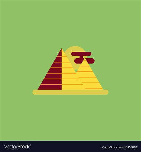 Egypt pyramids and sun Royalty Free Vector Image