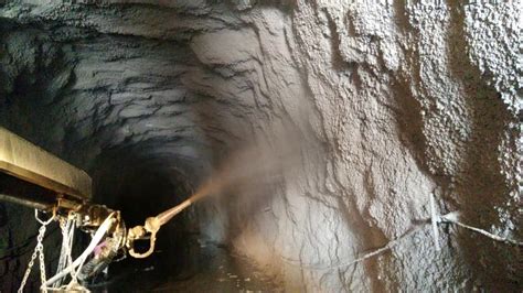 Shotcrete Process in Underground Tunnel - YouTube