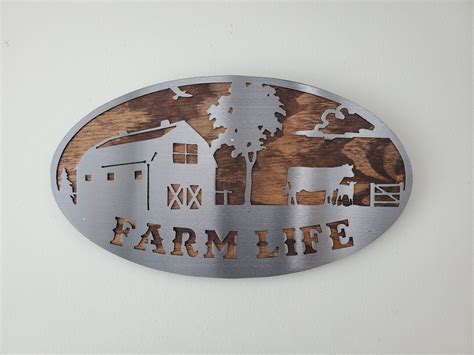 Farmhouse Barn Yard Scene Metal Art Wall Decor Handcrafted Kitchen Decor Farm Design Livingroom ...