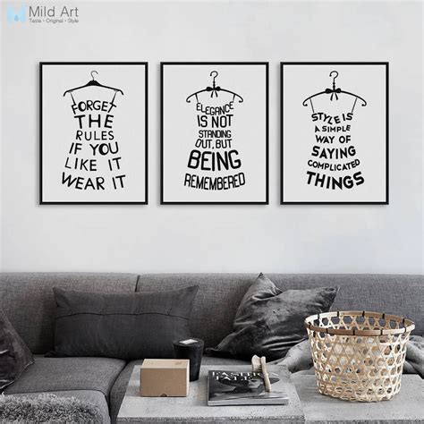 Modern Abstract Black Fashion Poster Print A4 Motivational Quotes Wall ...