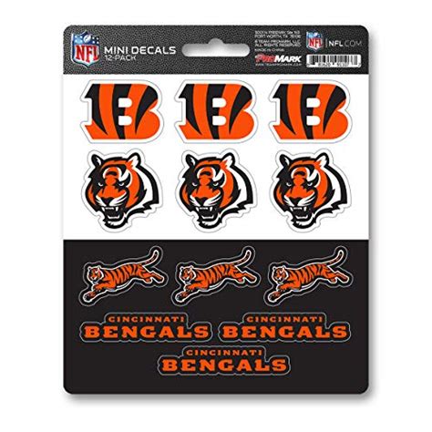 Cincinnati Bengals Mini Stickers 12 Pack | Sports Hard Hats