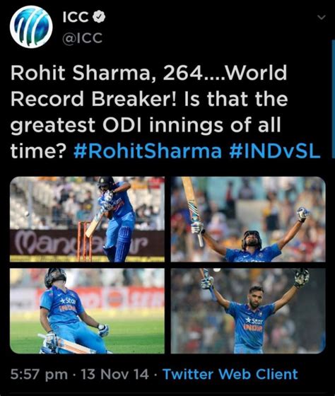 264 Rohit Sharma Scorecard - India 2023