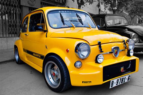 Wallpaper : classic, car, yellow, FIAT, amarillo, coche, 500, clasico ...