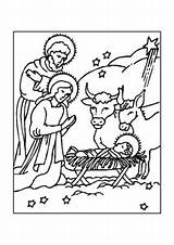 Printable Christmas Crib Easy Coloring Pages For Kids sketch template