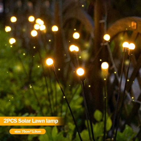 Solar Powered Firefly Lights Outdoor Garden Decoration Landscape Lights ...