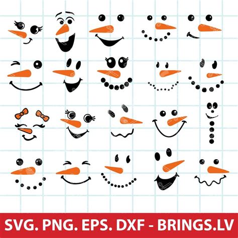 Snowman Svg Bundle, Snowman Face Svg, Christmas Svg