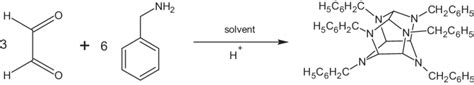 Synthesis scheme for condensation of benzyl amine with glyoxal. | Download Scientific Diagram