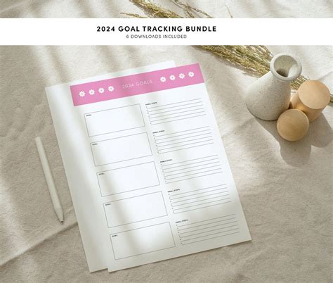 2024 Goal Tracking Bundle, 2024 New Year's Resolutions Bundle, 2024 Productivity Planner Bundle ...