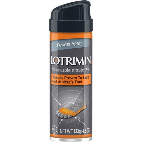 Lotrimin AF Athlete's Foot Powder Spray, Miconazole Nitrate 2% ...