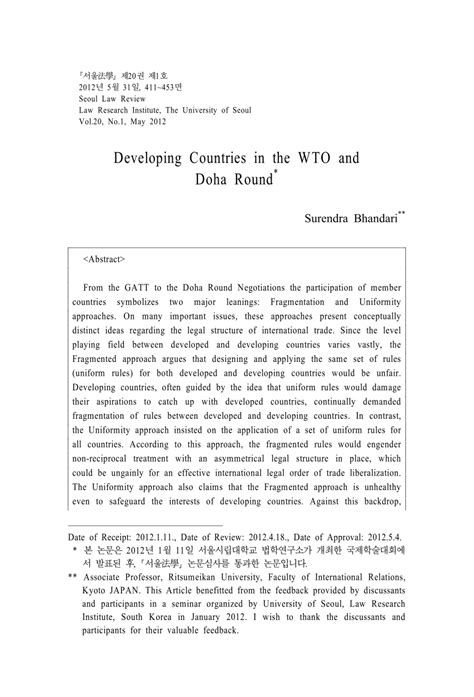 (PDF) Developing Countries in the Doha Round Negotiations