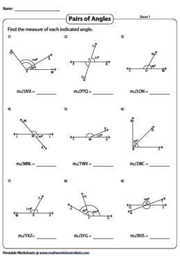 Geometry Worksheet Polygon Angle Measures