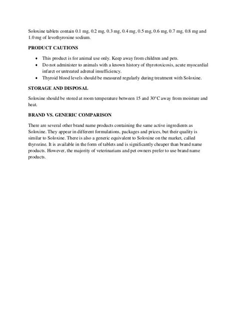 Soloxine for cats and dogs- Replacement of Thyroid Gland