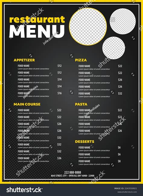 Simple Restaurant Menu Modern Design Layout Stock Vector (Royalty Free ...