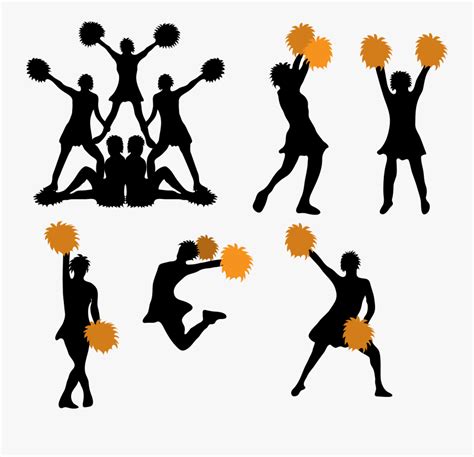 Cheerleading Pom-pom Silhouette - Cheerleader Vector , Free Transparent Clipart - ClipartKey