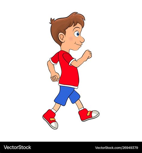 Preschool boy walking cartoon design isolated Vector Image