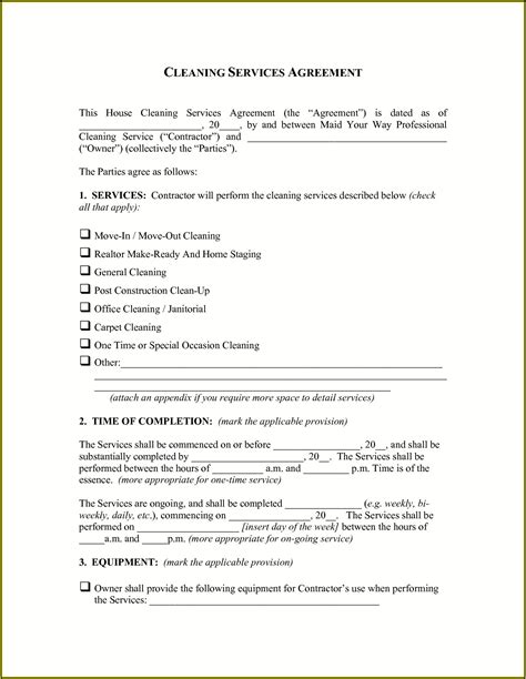 Janitorial Contract Examples - Template 1 : Resume Examples #qeYzRpoY8X