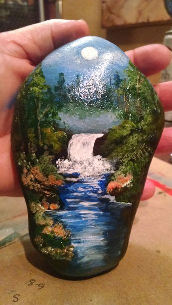 Waterfall by Becky Sirmans Rock Painting Patterns, Rock Painting Ideas Easy, Rock Painting ...